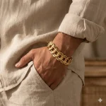mens double cuban link bracelet 2