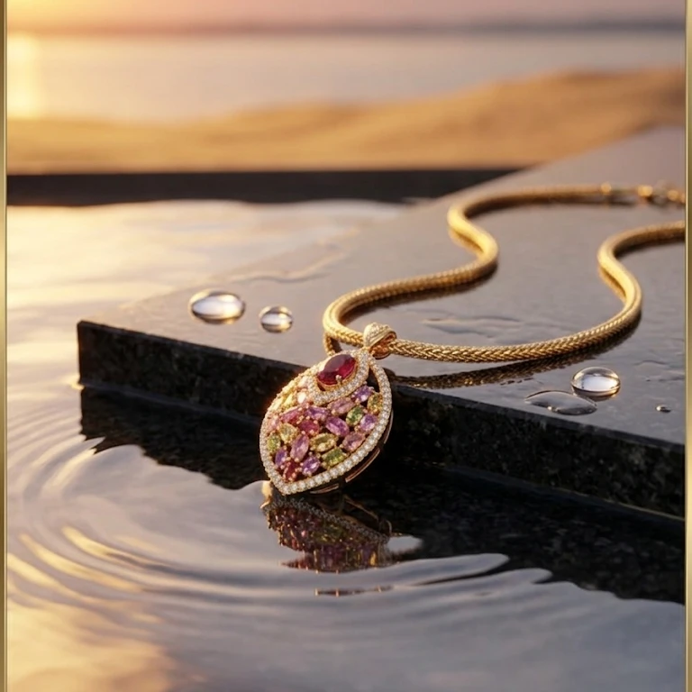 Classic Gold Short Pendant Chain 3