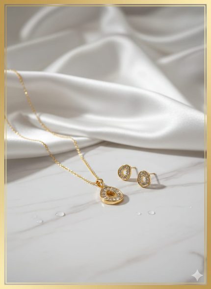 Dainty Chain with Water Drop Pendant 1