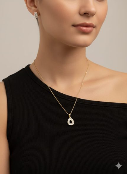 Dainty Chain with Water Drop Pendant 3