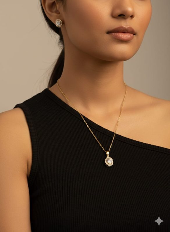 The Solitaire Grace Chain & Pendant Set 1